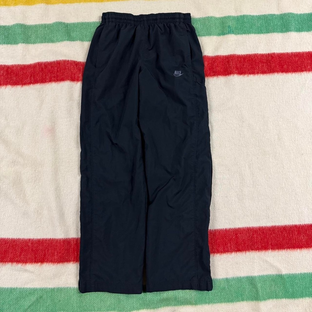 Vintage Y2K Nike Striped Track Pants Mens Medium Black Baggy 2000s Sportswear